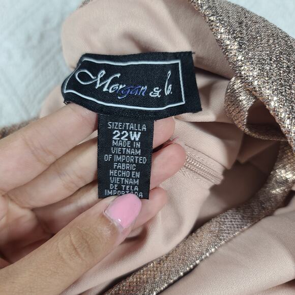 Morgan & CO 12766J homecoming holiday dress Rose gold Size 22w Party Cocktail - Picture 11 of 14